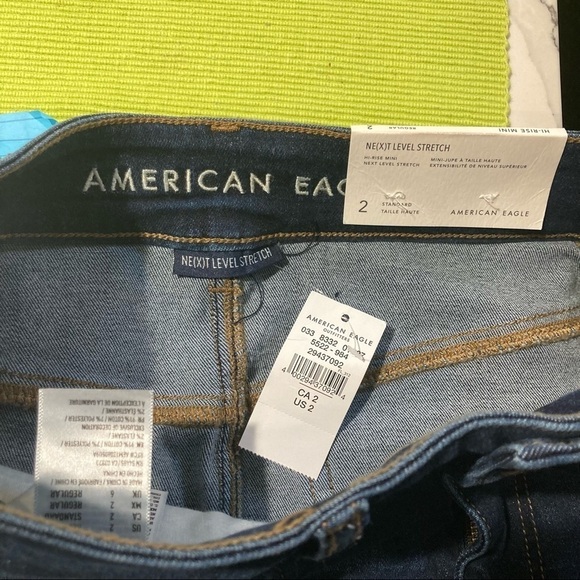 AMERICAN EAGLE  Sz 2 High Rise Mini Denim Jean Skirt Mid-Wash - Picture 12 of 14